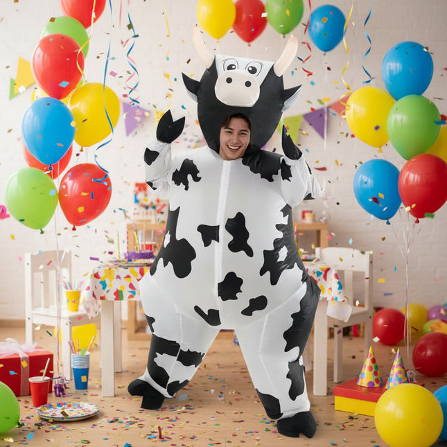 Inflatable Cow Costume | Fun Adult Halloween Costume with Eye-Catching Design | Perfect for Parties and Events 0