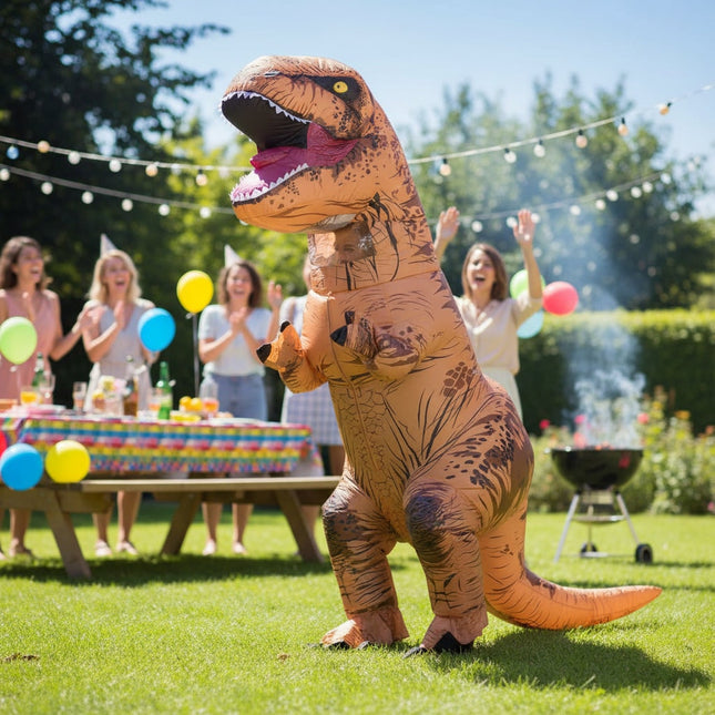 Inflatable Dinosaur Costume | Funny Party Suit with Built-in Fan | Full-Body Fun for All Ages 0