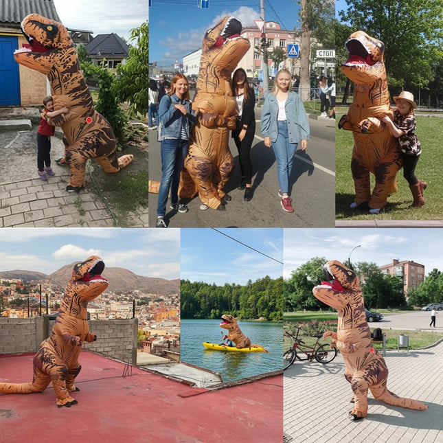 Inflatable Dinosaur Costume | Funny Party Suit with Built-in Fan | Full-Body Fun for All Ages 1