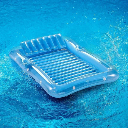 Inflatable Lounge Chair with Headrest & Cup Holders | Comfortable Pool Lounger Float for Ultimate Summer Relaxation 5