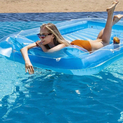 Inflatable Lounge Chair with Headrest & Cup Holders | Comfortable Pool Lounger Float for Ultimate Summer Relaxation 6