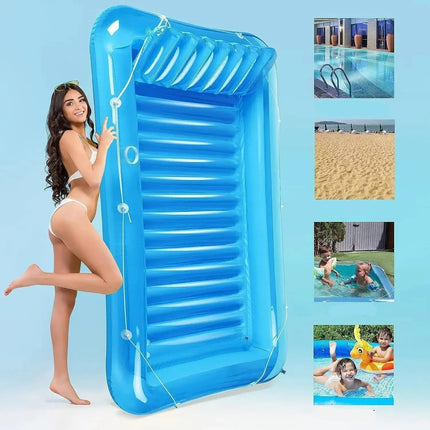 Inflatable Lounge Chair with Headrest & Cup Holders | Comfortable Pool Lounger Float for Ultimate Summer Relaxation 7