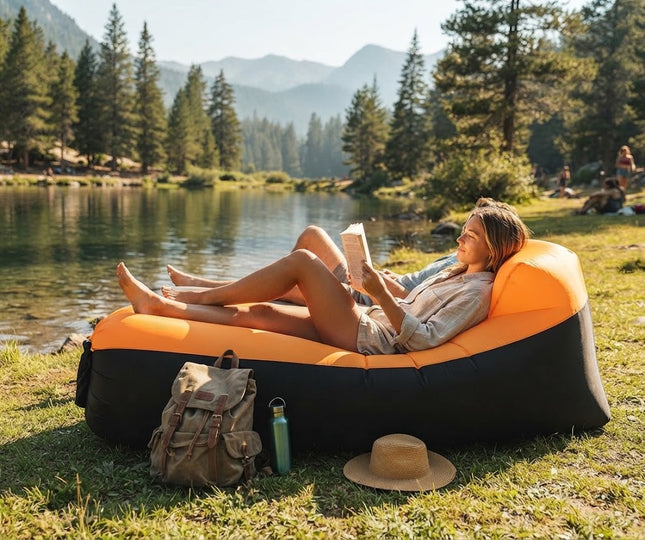 Airvana | Inflatable Outdoor Sofa with Ergonomic Headrest | Portable Couch for Relaxation Anywhere