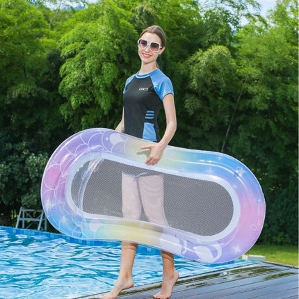 Inflatable Pool Chair | Mesh Lounge Float with Ergonomic Design | Comfortable Relaxation for Poolside Fun 2