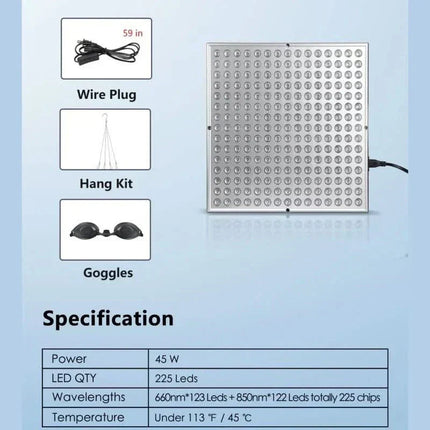 InfraGlow Panel | Infrared Light Therapy Device with 225 LEDs | Deep Relaxation and Skin Rejuvenation 6