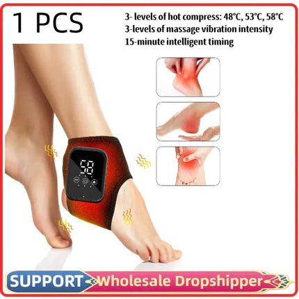 Infrared Hot Compress Ankle Massager with 5 Heating Levels & Adjustable Vibration for Pain Relief 10