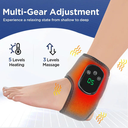 Infrared Hot Compress Ankle Massager with 5 Heating Levels & Adjustable Vibration for Pain Relief 3