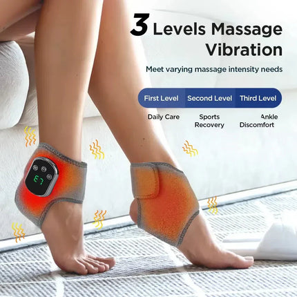 Infrared Hot Compress Ankle Massager with 5 Heating Levels & Adjustable Vibration for Pain Relief 4