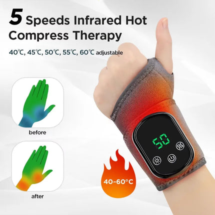 Infrared Hot Compress Ankle Massager with 5 Heating Levels & Adjustable Vibration for Pain Relief 6