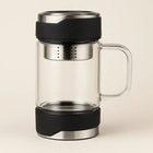Tea Mug with Infuser, Double Wall Glass Mug with Handle, Loose Leaf Tea Infuser Cup for Home and Office