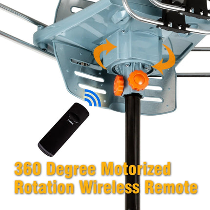Innovative HD TV Antenna | 360-Degree Motorized Reception with Remote Control | Durable Design for Clear Broadcasts 4