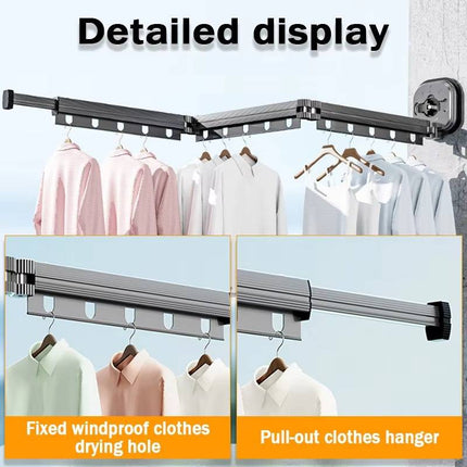Innovative Wall-Mounted Laundry Drying Rack with 540° Folding Design | Space-Saving Solution for Efficient Drying 3