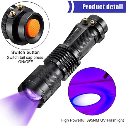 Inspection Pro | LED UV Flashlight for Stain Detection with Compact Design | Ideal for Home and Pet Care 2