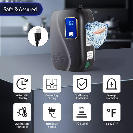 Instant Hot Water Heater | Electric Tankless Water Heater with LED Display | Compact Design for Space-Saving Efficiency 4
