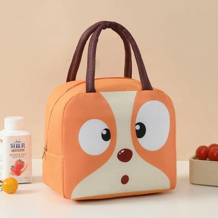 Insulated Lunch Bag with Zipper, Cartoon Lunch Box Bag for School and Work
