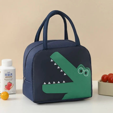 Insulated Lunch Bag with Zipper, Reusable Lunch Tote with Foil Lining