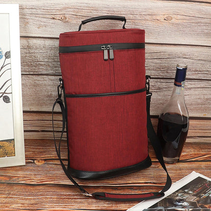 Insulated Wine Tote Bag for 2 Bottles with Adjustable Strap | Durable Canvas Carrier for Safe Travel 1