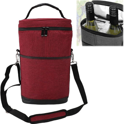 Insulated Wine Tote Bag for 2 Bottles with Adjustable Strap | Durable Canvas Carrier for Safe Travel 6