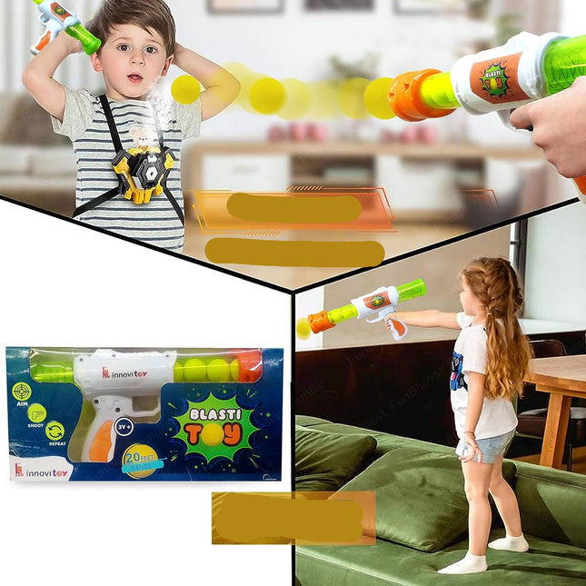 Interactive Air Pressure Shooting Game with 5 Soft EVA Balls | Safe Indoor & Outdoor Fun for Kids 1