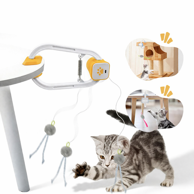 Interactive Cat Toy | USB Rechargeable Electronic Teaser with Mice Attachments for Active Play 1