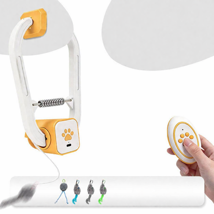 Interactive Cat Toy | USB Rechargeable Teaser with Retractable String | Engaging Play for Indoor Cats 2