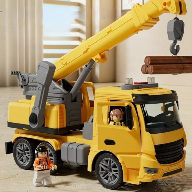 Interactive Crane Truck Toy | Lights & Sounds with Movable Parts | Engaging Play for Skill Development 1