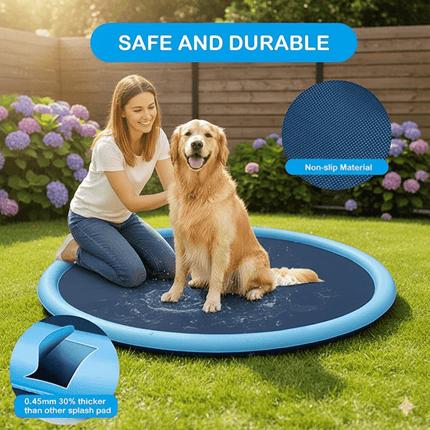 Interactive Dog Splash Pad with Built-in Sprinklers | Durable Water Mat for Cooling Fun on Hot Days 1