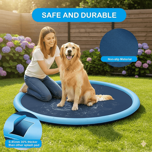 Interactive Dog Splash Pad with Built-in Sprinklers | Durable Water Mat for Cooling Fun on Hot Days 1