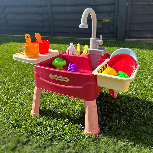 Interactive Kids Playset | Sink with Circulating Water Faucet & 19 Accessories | Engaging Role Play for Educational Fun 1