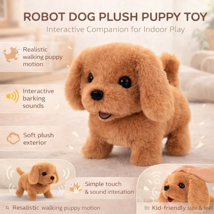 Interactive Plush Puppy Toy | Realistic Walking Robot Dog with Barking Sounds | Engaging Indoor Play for Kids 6