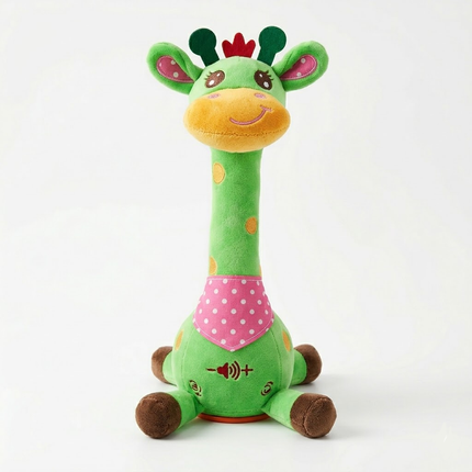 Interactive Singing Giraffe Plush Toy with Nursery Rhymes & Speech Mimicry | Engaging Musical Companion for Early Childhood Development 0