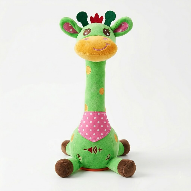 Interactive Singing Giraffe Plush Toy with Nursery Rhymes & Speech Mimicry | Engaging Musical Companion for Early Childhood Development 0