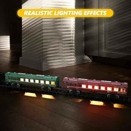 Interactive Train Set | Battery-Powered Electric Locomotive with Lights & Sounds | Realistic Steam Effects for Endless Fun 2
