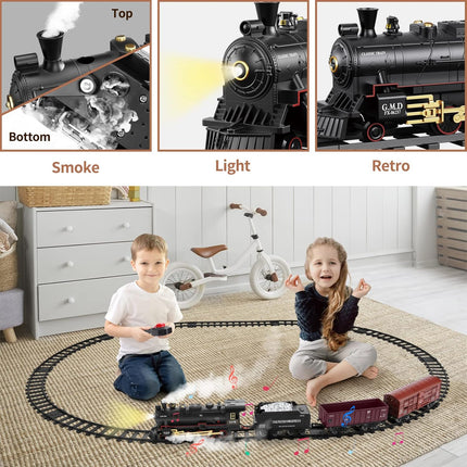 Interactive Train Set | Battery-Powered Electric Locomotive with Lights & Sounds | Realistic Steam Effects for Endless Fun 4