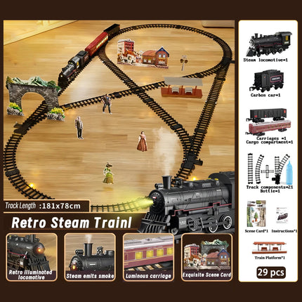 Interactive Train Set | Battery-Powered Electric Locomotive with Lights & Sounds | Realistic Steam Effects for Endless Fun 5