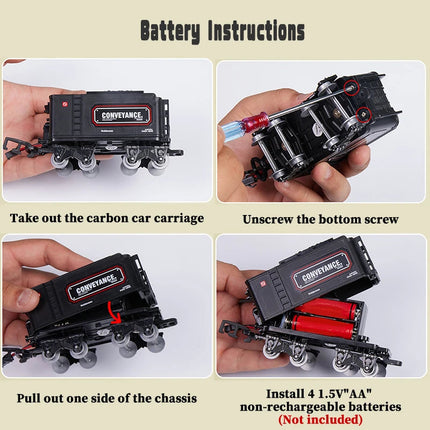 Interactive Train Set | Battery-Powered Electric Locomotive with Lights & Sounds | Realistic Steam Effects for Endless Fun 7