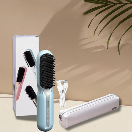 Cordless Curling Brush, Hair Straightening Brush for All Hair Types – image 12
