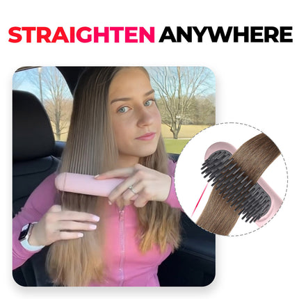Cordless Curling Brush, Hair Straightening Brush for All Hair Types