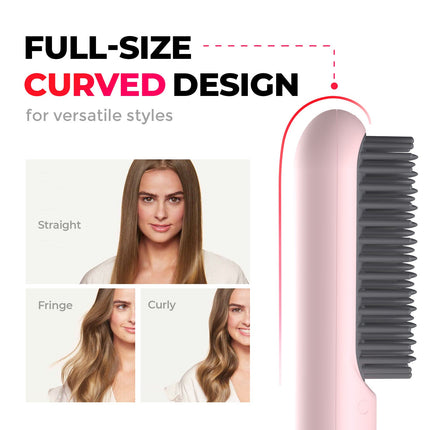 Cordless Curling Brush, Hair Straightening Brush for All Hair Types – image 6