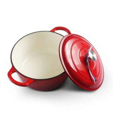 Enameled Cast Iron Pot with Lid, Soup Pot for Stew – image 5
