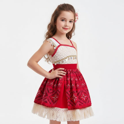 Island Princess Dress | Girls' Tropical Costume with Easy Movement | Perfect for Parties and Dress-Up 0