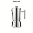 Italian Moka Pot | Premium Stainless Steel Espresso Maker with Heat-Resistant Handle | Versatile Brewing for Authentic Flavor 0