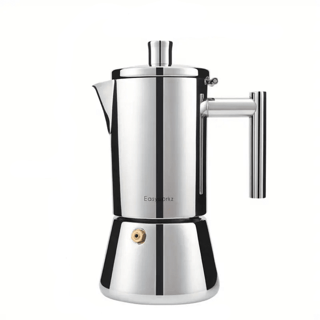 Italian Moka Pot | Premium Stainless Steel Espresso Maker with Heat-Resistant Handle | Versatile Brewing for Authentic Flavor 1
