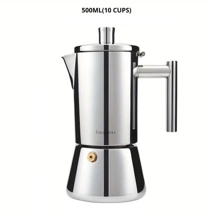Italian Moka Pot | Premium Stainless Steel Espresso Maker with Heat-Resistant Handle | Versatile Brewing for Authentic Flavor 6