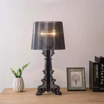 Modern Table Lamp for Living Room, White Acrylic Bedroom Lamp, Bedside Lamp for Nightstand and Workspace