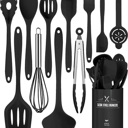 Ivory Silicone Kitchen Utensil Set | Non-Stick & Heat-Resistant | Ergonomic Design for Effortless Cooking 1