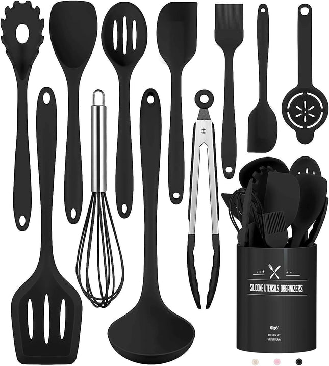 Ivory Silicone Kitchen Utensil Set | Non-Stick & Heat-Resistant | Ergonomic Design for Effortless Cooking 1
