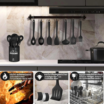 Ivory Silicone Kitchen Utensil Set | Non-Stick & Heat-Resistant | Ergonomic Design for Effortless Cooking 2
