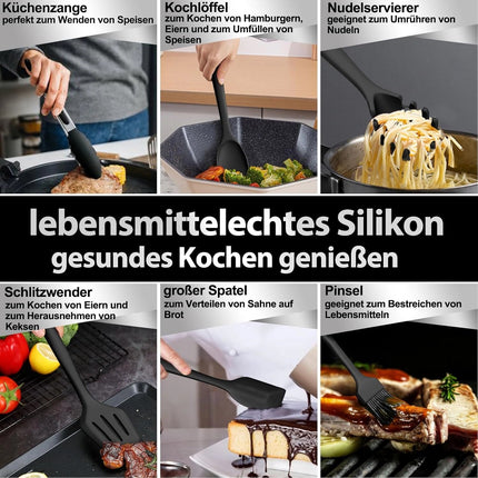 Ivory Silicone Kitchen Utensil Set | Non-Stick & Heat-Resistant | Ergonomic Design for Effortless Cooking 3