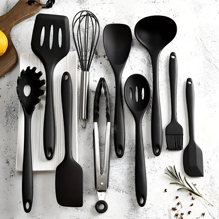 Ivory Silicone Kitchen Utensil Set | Non-Stick & Heat-Resistant | Ergonomic Design for Effortless Cooking 8